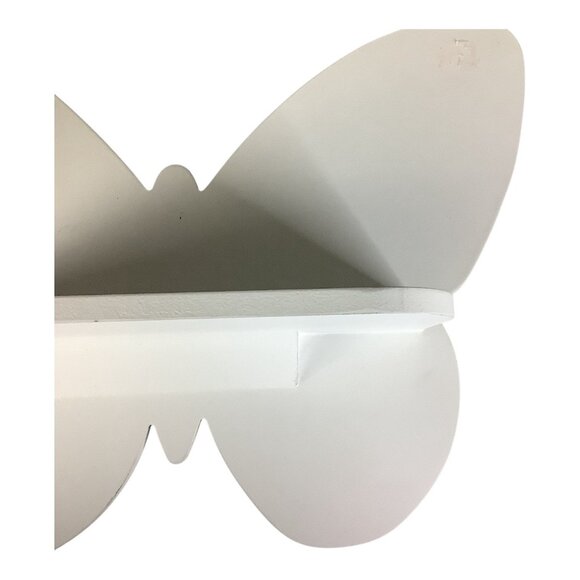 White Wooden Butterfly Wall Shelf Set Of 2 For Nursery Room Or Kids Decor Displa - Picture 12 of 15